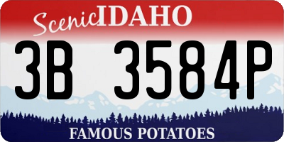 ID license plate 3B3584P
