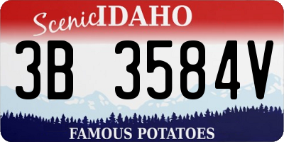 ID license plate 3B3584V
