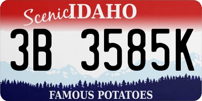 ID license plate 3B3585K