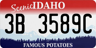 ID license plate 3B3589C