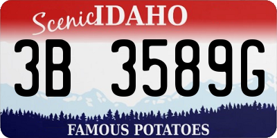 ID license plate 3B3589G
