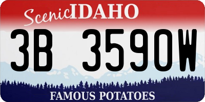 ID license plate 3B3590W
