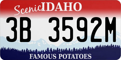 ID license plate 3B3592M