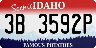 ID license plate 3B3592P