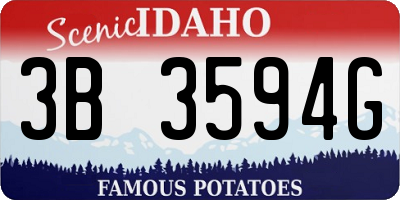 ID license plate 3B3594G