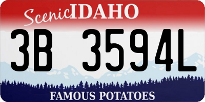 ID license plate 3B3594L