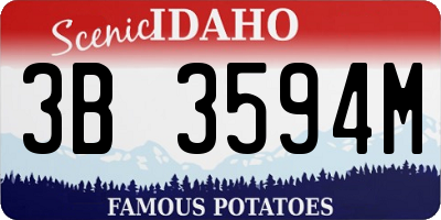 ID license plate 3B3594M