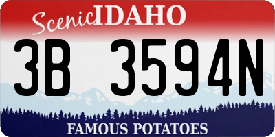 ID license plate 3B3594N
