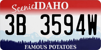 ID license plate 3B3594W