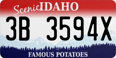ID license plate 3B3594X