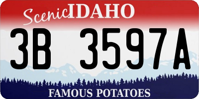 ID license plate 3B3597A