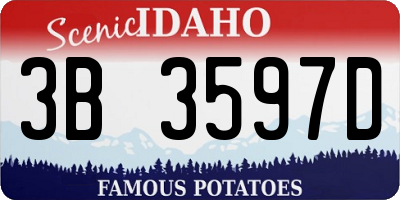 ID license plate 3B3597D