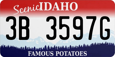 ID license plate 3B3597G