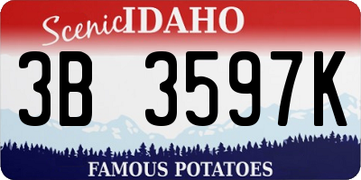 ID license plate 3B3597K