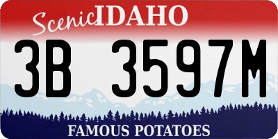 ID license plate 3B3597M