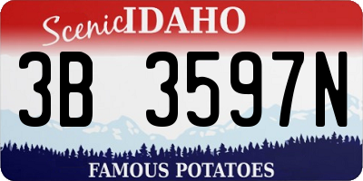 ID license plate 3B3597N