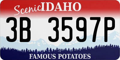ID license plate 3B3597P