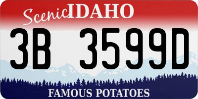 ID license plate 3B3599D