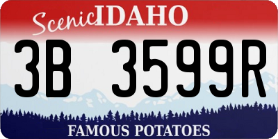 ID license plate 3B3599R