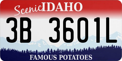 ID license plate 3B3601L