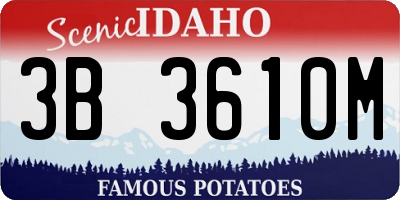 ID license plate 3B3610M