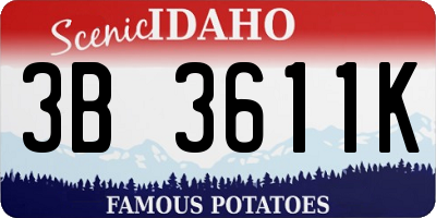 ID license plate 3B3611K