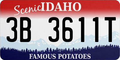 ID license plate 3B3611T