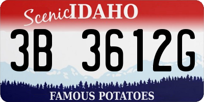 ID license plate 3B3612G