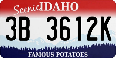 ID license plate 3B3612K
