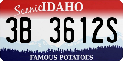 ID license plate 3B3612S