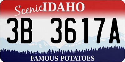 ID license plate 3B3617A