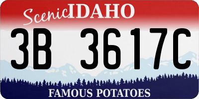 ID license plate 3B3617C