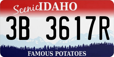 ID license plate 3B3617R