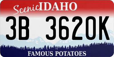 ID license plate 3B3620K