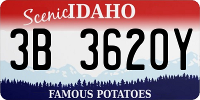 ID license plate 3B3620Y