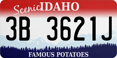 ID license plate 3B3621J