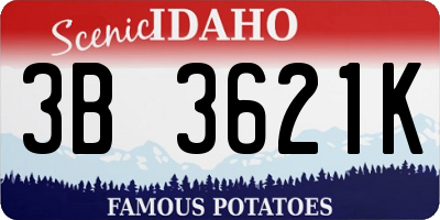 ID license plate 3B3621K