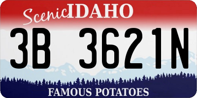 ID license plate 3B3621N