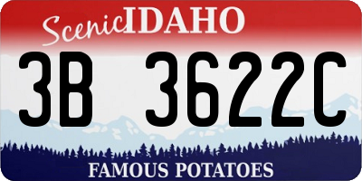 ID license plate 3B3622C