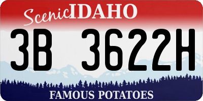 ID license plate 3B3622H