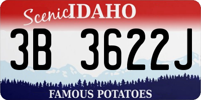 ID license plate 3B3622J