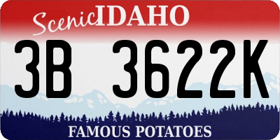 ID license plate 3B3622K