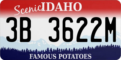 ID license plate 3B3622M