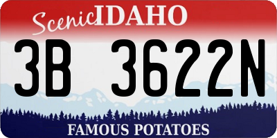 ID license plate 3B3622N
