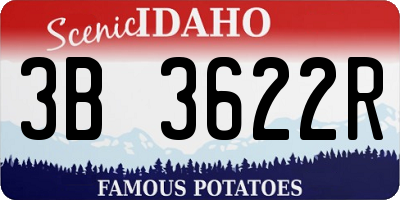 ID license plate 3B3622R