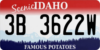 ID license plate 3B3622W