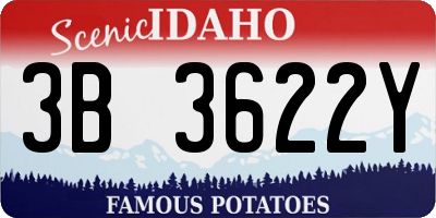 ID license plate 3B3622Y
