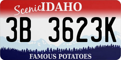 ID license plate 3B3623K