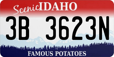 ID license plate 3B3623N