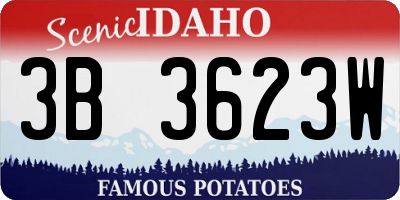 ID license plate 3B3623W